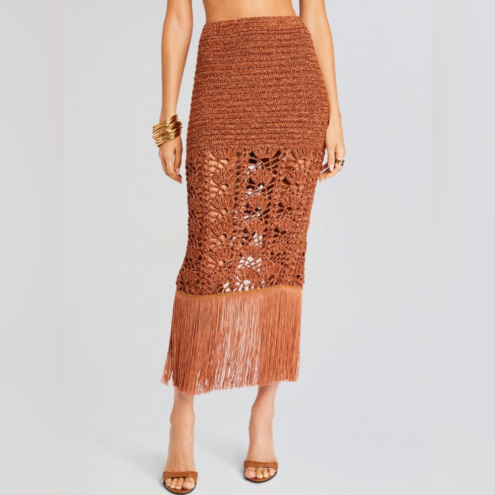 Crochet skirt burnt orange